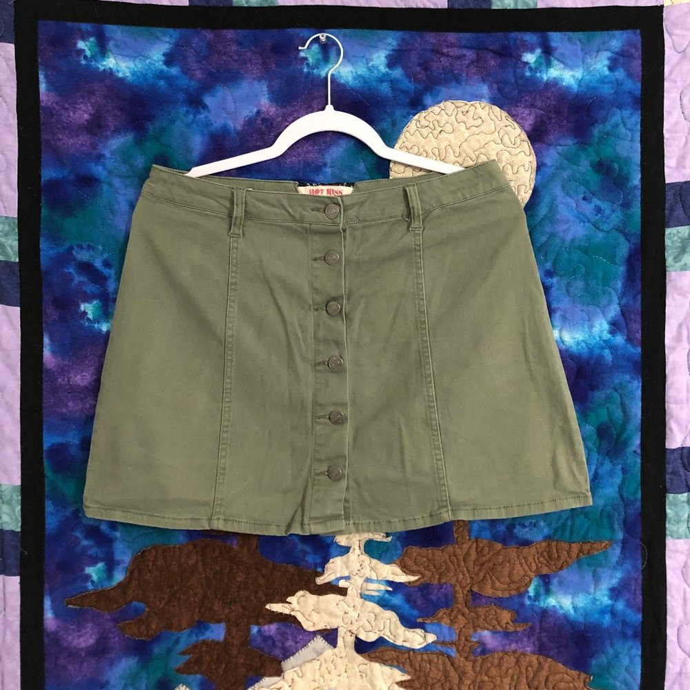 Army Green Button up Skylar Skirt